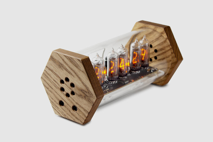 Nixie clock in acrylic tube.