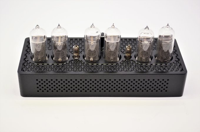 Nixie clock in exclusive wooden enclosure.