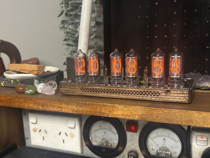 Nixie clock.