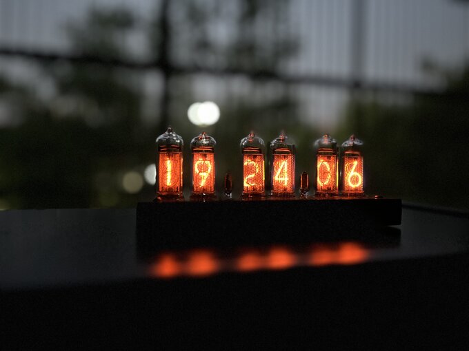 Nixie clock.