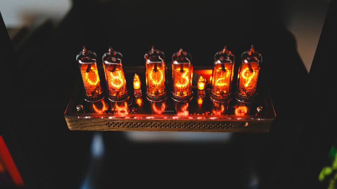 Nixie clock.