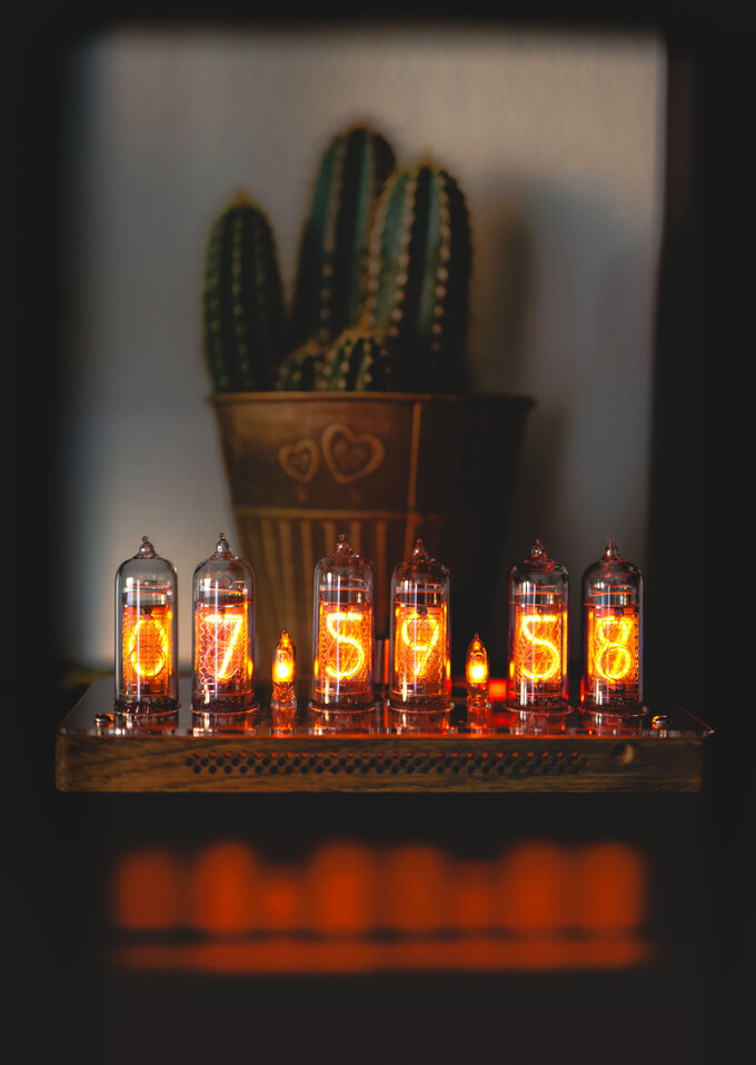 Nixie clock.