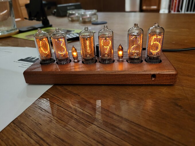 Nixie clock.