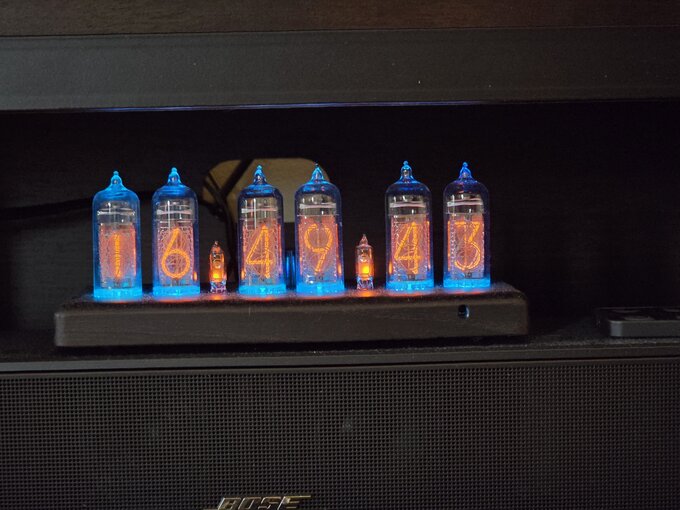 Nixie clock.